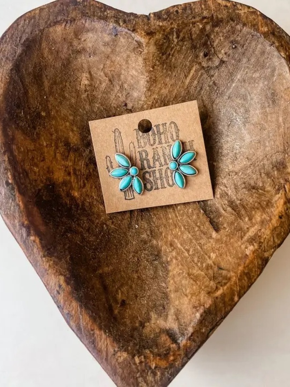 Turquoise Floral Stud Earrings